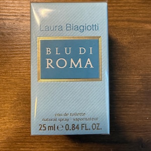 Blu di roma Laura Biagiotti edt 25 ml  woman Eau De Toilette  spray  perfume vintage rare NOS
