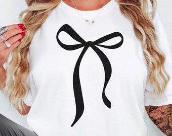 Black Bow Graphic Tee: Coquette Ribbon Comfort Colors T-Shirt