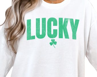Lucky Shamrock Sweatshirt: Comfort Colors Irish Crewneck