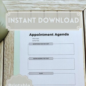 Doctor-designed Printable Appointment Agenda | Healthcare Planning ...