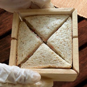 Eco-Friendly Teak Sandwich Cutter Box – 3-Way Slice Guide | Triangle Bread Slicer | Natural Kitchen Tool