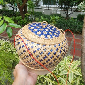 Handwoven Bamboo Sticky Rice Basket: Thai Kitchen Decor