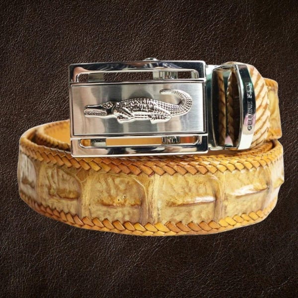 Alligator leather Belt