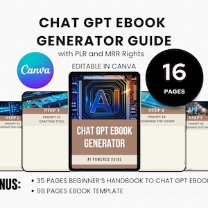 Chatgpt Ebook Creator Master Droits de revente Droits de marque privée Invites ChatGPT Créez des invites AI pour ebook numérique DFY