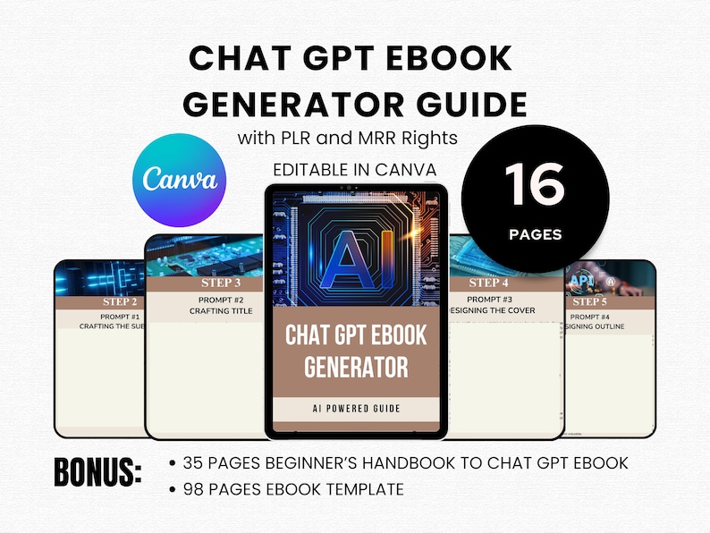 Chatgpt Ebook Creator Master Resell Rights Private Label Rights ChatGPT Prompts Create Digital Ebook AI Prompts for Ebook DFY image 1
