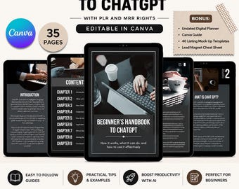 Beginner's Handbook to Chatgpt Master Resell Rights Chatgpt Prompts Private Label Rights Done For You Content PLR Ebook Done for you Ebook