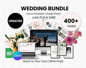 Hochzeits-Bundle PLR Hochzeitsplaner-Master Weiterverkaufsrechte Reiseplan-Einladung Hochzeitsaktivitäten Hochzeits-Vorlage Einladungs-Bundle