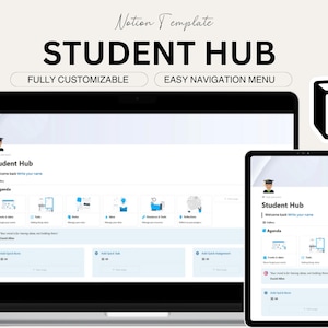 Notion Student Hub Template: Academic Planner Dashboard (Digital Download)
