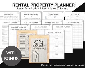 Rental Property Planner: Landlord Management Templates (Digital Download)