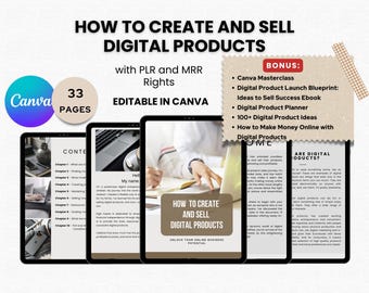 How to Create and Sell Digital Products Guide with PLR and MRR Rights Done For You Digital Marketing Ebook to Resell