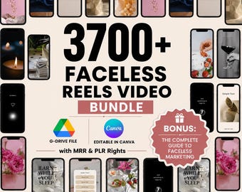 Faceless Reels Bundle Aesthetic Videos for Digital Marketing Reels Templates Bundle PLR MRR Aesthetic Instagram