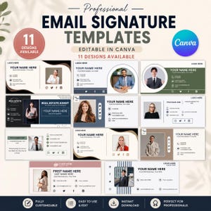 Bearbeitbare E-Mail-Signaturvorlage: Professionelles Canva-Design (Digitaler Download)
