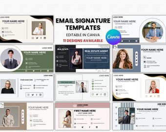 Bewerkbaar sjabloon voor e-mailhandtekening: professioneel canva-ontwerp (digitale download)