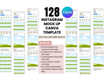 Plantillas de maquetas de Instagram: Reels y publicaciones de Canva (derechos de reventa maestra)