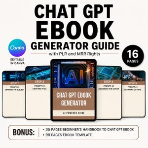 Chatgpt Ebook Creator Master Resell Rights Private Label Rights ChatGPT Prompts Create Digital Ebook AI Prompts for Ebook DFY image 1