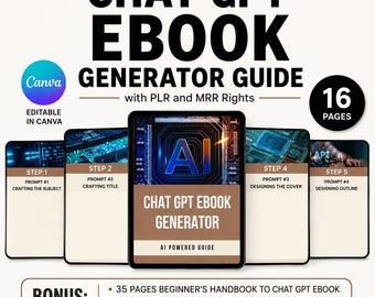 Chatgpt Ebook Creator Master Resell Rights Private Label Rights ChatGPT Prompts Create Digital Ebook AI Prompts for Ebook DFY