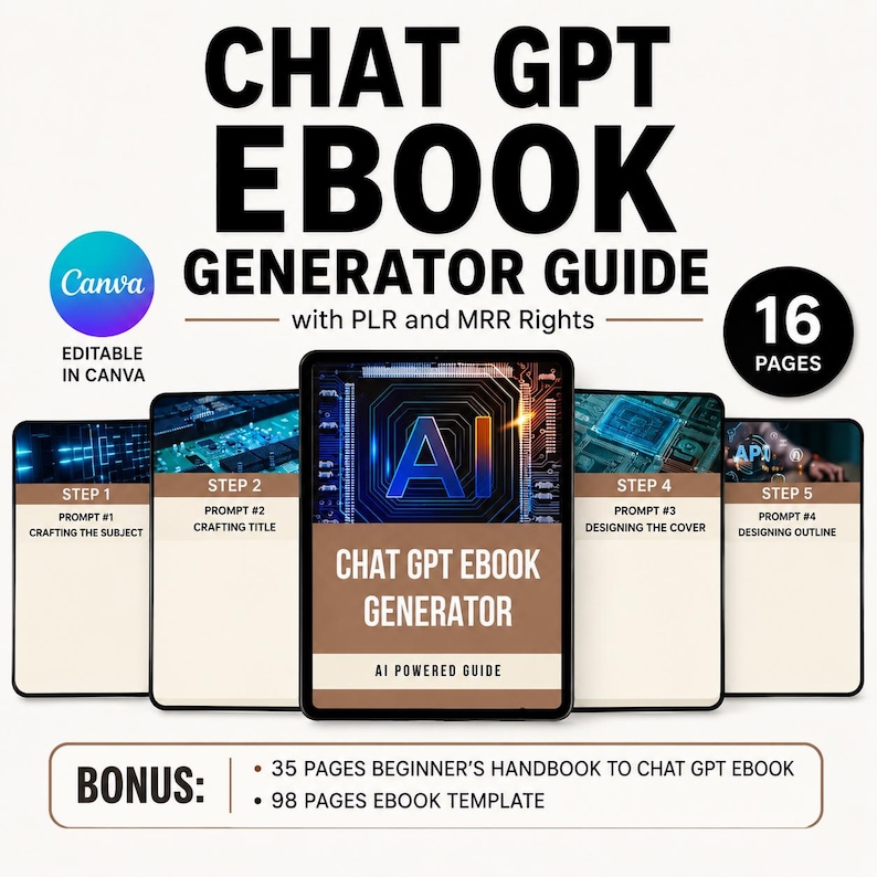 Chatgpt Ebook Creator Master Resell Rights Private Label Rights ChatGPT Prompts Create Digital Ebook AI Prompts for Ebook DFY image 1