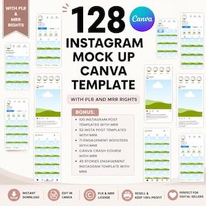 Instagram Mockup Templates: Canva Reels & Posts (Master Resell Rights)
