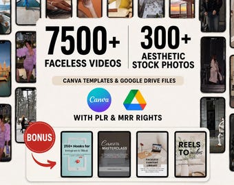 7500+ Reels Bundle Aesthetic Instagram Tiktok Instagram Youtube Shorts PLR MRR Reels Templates Bundle