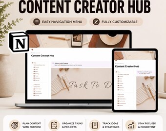 Notion Content Creator Hub: Social Media Planner Dashboard (Digital Download)