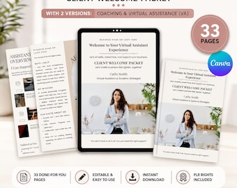Client Welcome Packet Template: Coaching & Virtual Assistant (Canva)