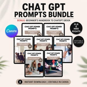 ChatGPT-Prompts-Bundle, Master-Reseller-Rechte, Private-Label-Rechte, vorgefertigte ChatGPT-Business-Leitfaden für den Verkauf auf Etsy, passives Einkommen