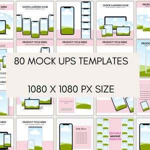 Paquete de más de 500 plantillas de maquetas: Canva MRR PLR Productos digitales imagen 7