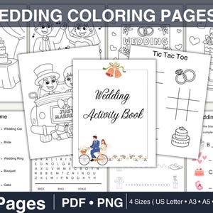 Wedding Activity Book for Kids: Coloring Pages, Games (PDF)