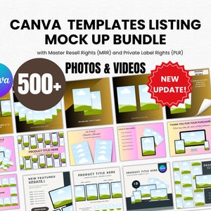 Paquete de más de 500 plantillas de maquetas: Canva MRR PLR Productos digitales imagen 1