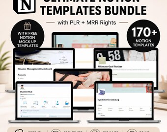 Notion Template Bundle Master Resell Rights All In One Notion Dashboard Aesthetic Notion Template Notion Calendars Life Planner Notion