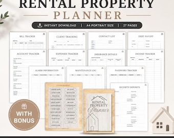Rental Property Planner: Landlord Management Templates (Digital Download)