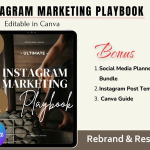 Instagram Marketing Playbook: Canva Ebook PLR, Master Resell Rights (Digital Download)