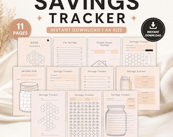 Savings Challenge Money Saving Tracker Printable Saving Planner Budget Tracker Budget Binder Finance Planner Digital Budget Planner