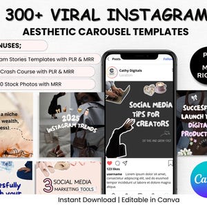 Instagram Karussell Vorlagen Master Wiederverkaufsrechte MRR PLR Digitale Produkte Ästhetisches Karussell Social Media Templates Instagram Post
