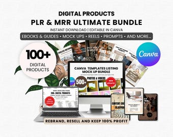 Bundle ultime de produits numériques PLR MRR Bundle Passive Income Master droits de revente Bundle de produits numériques vendre sur Etsy