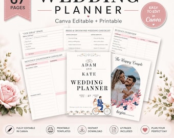 Printable Wedding Planner Editable Wedding Planner Template Wedding Planning Checklist Wedding Itinerary Wedding Binder Printable Planner