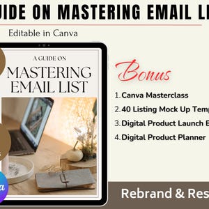 Mastering Email Marketing Master Resell Rights PLR Ebook  Private Label Rights PLR Digital Product Digital Marketing Email Marketing Guide