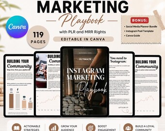 Done for you PLR Ebook Master Resell Rights Instagram  Playbook Canva