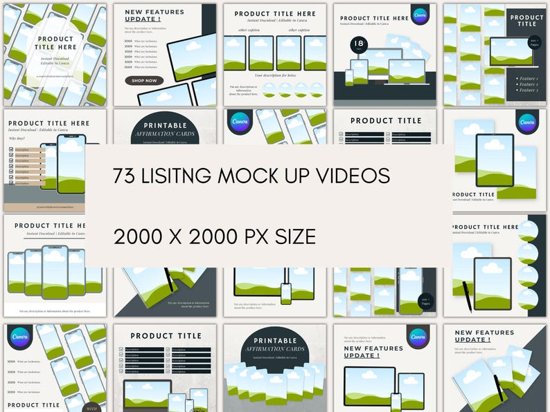 Paquete de más de 500 plantillas de maquetas: Canva MRR PLR Productos digitales imagen 8