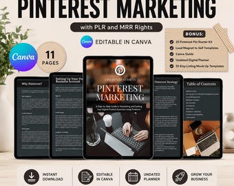 Done for you Pinterest Marketing Guide Master Resell Rights and PLR Pinterest Pins Pinterest Guide PLR Ebook