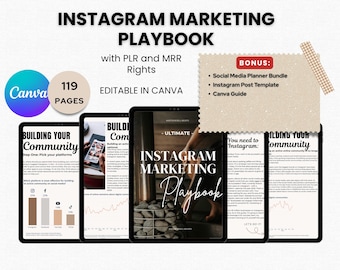 Done for you PLR Ebook Master Resell Rights Instagram  Playbook Canva
