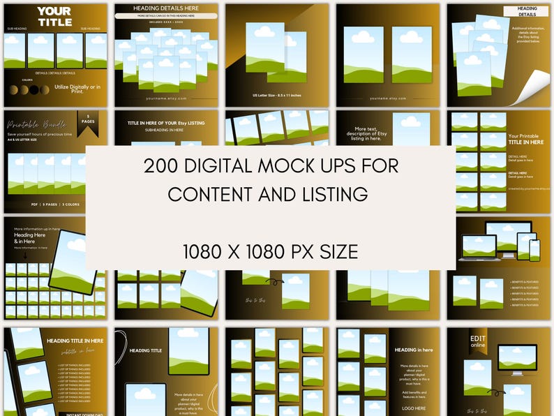 Paquete de más de 500 plantillas de maquetas: Canva MRR PLR Productos digitales imagen 6