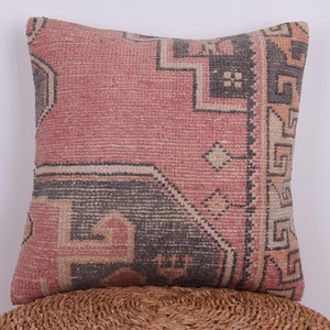 Pink cushion cover, kilim pillow, handmade pillow, rug pillow, bohemian pillow, floor pillow, sofa pillow, bedding pillow, washable pillow