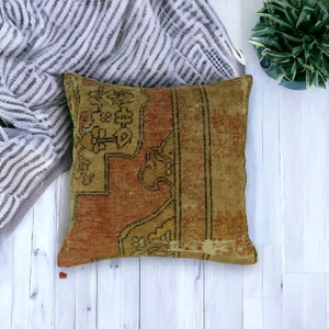 Oriental Handmade Kilim Pillow Cover, Turkish Style Kilim Pillow, Throw Pillow Cover, 18x18 Kilim Pillow Case, Boho Vintage Kilim Pillow imagem 1