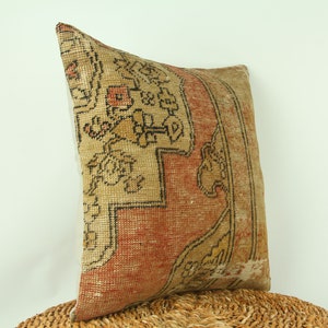 Oriental Handmade Kilim Pillow Cover, Turkish Style Kilim Pillow, Throw Pillow Cover, 18x18 Kilim Pillow Case, Boho Vintage Kilim Pillow imagem 3