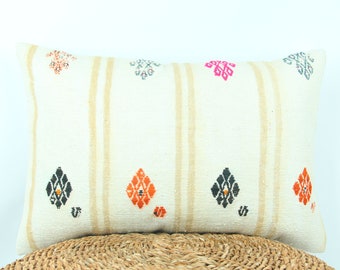 Funda de cojín Kilim turco - Cojín de sofá étnico bohemio, 40 x 60 cm