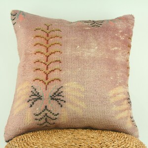 kilim pillow - 24x24 kilim pillow - pink kilim pillow - sofa pillow cover - boho pillow - turkish kilim pillow - vintage decorative pillow