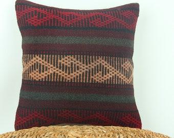 kilim cushion, handmade pillowcase, turkish pillow, anatolian kilim, kilim pillow, carpet pillow, oriental pillowr, decorative red pillow