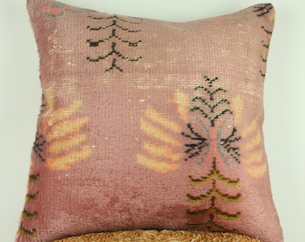 Coussin décoratif tribal vintage 24 x 24 cm - Taie d'oreiller décorative Kilim Pillow - Coussin bohème fait main