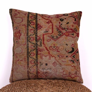Kilim Pillow Cover, Turkish Rug Pillow, Throw Pillow Cover, Woven Pillow Cover, Red Kilim Pillow, Boho Kilim Pillow, Vintage Kilim Pillow